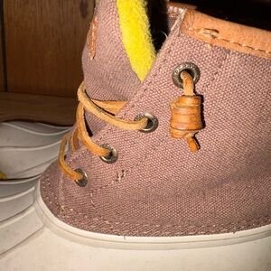 Brown & Yellow Sperry Boots